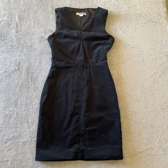 Helmut Lang Dresses & Skirts - Helmut Lang Dress Womens 4 Black Velveteen Full Size Zip LBD Cocktail Evening